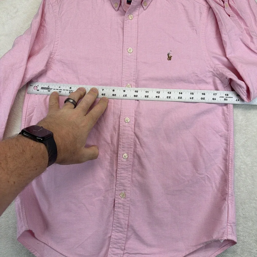 Ralph Lauren Boys Oxford Shirt Pink Long Sleeve Button Down Large 14-16